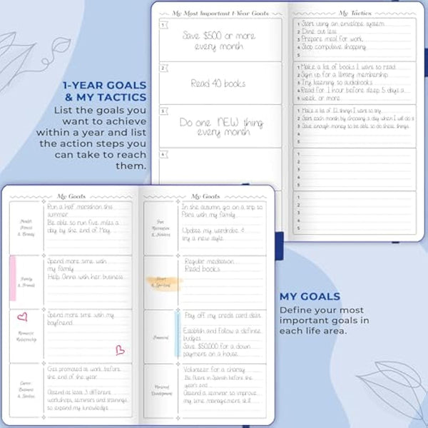 GoGirl Planner and Organizer for Women – Pocket Weekly Planner, Goals Journal & Agenda for Time Management & Productivity. Undated (Royal Blue)
