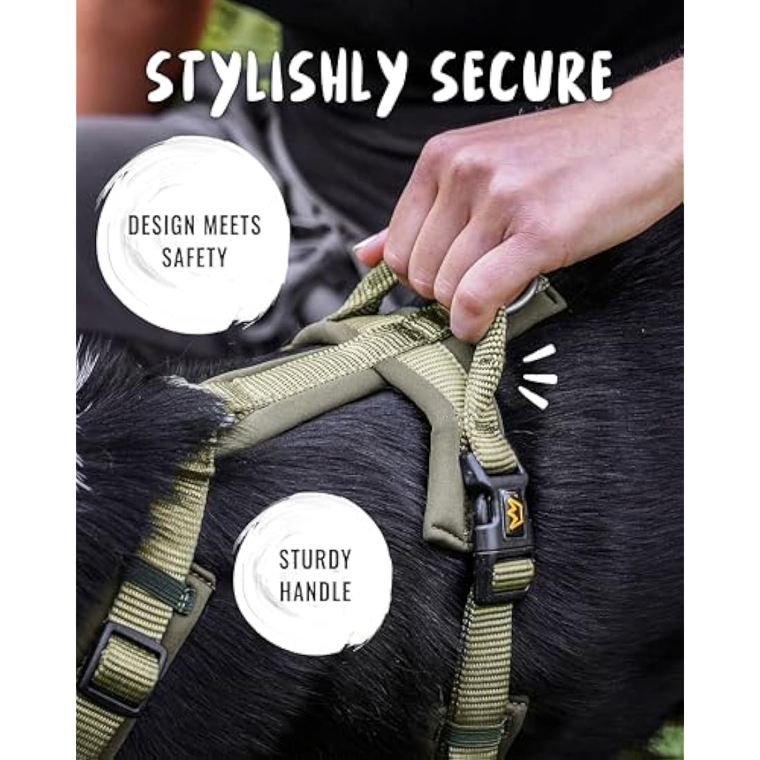 Rudelkönig dog harness Bella - Chest Harness with Handle - Adjustable no pull harness for dogs in Various Sizes - Escape proof dog harness for very large dogs