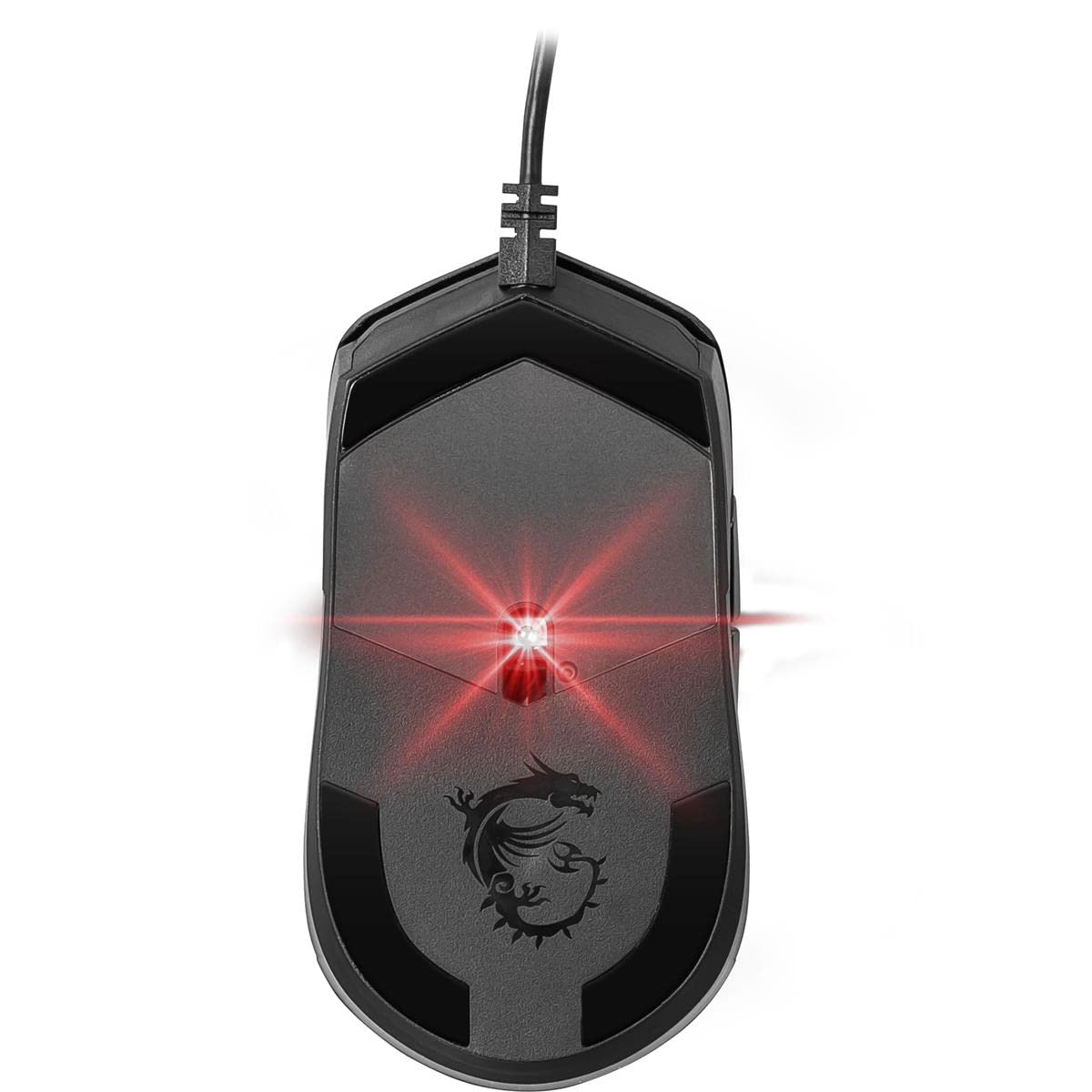 MSI CLUTCH GM51 LIGHTWEIGHT Gaming Mouse - 26000 DPI Optical Sensor, Elite 0.125ms Latency, 60M+ Click OMRON Switches, 6-Buttons, FriXionFree Cable, RGB Diamond LightGrips, 75g - Wired