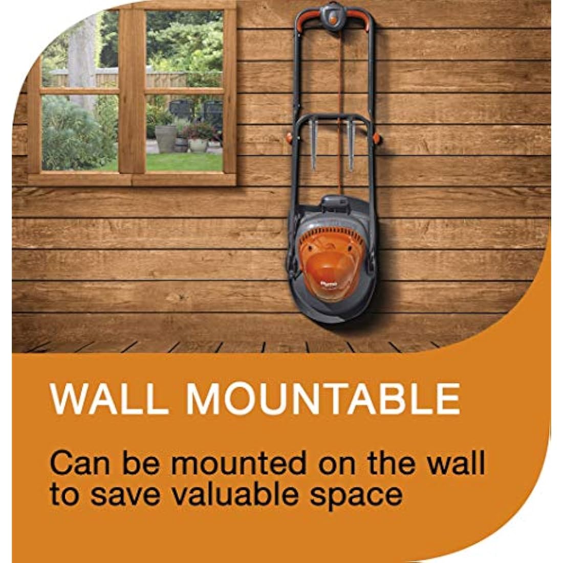 Flymo Turbo Lite 250 Electric Hover Lawn Mower – 1400 W, 25 cm Cutting Width, Ambidextrous Handles, Folds Flat, Orange