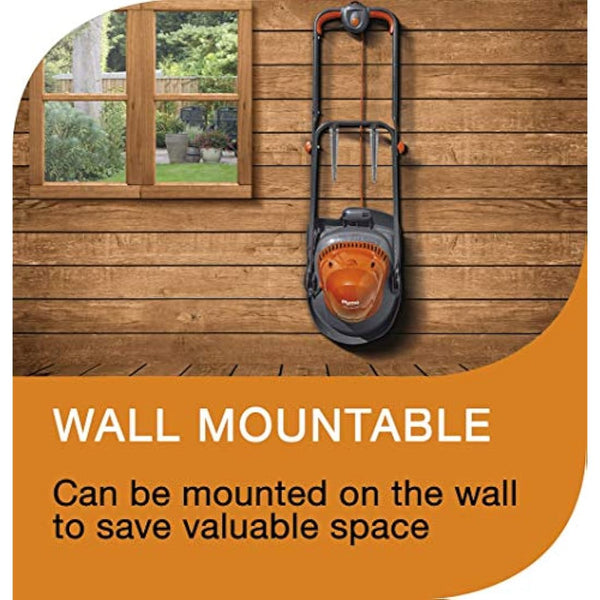 Flymo Turbo Lite 250 Electric Hover Lawn Mower – 1400 W, 25 cm Cutting Width, Ambidextrous Handles, Folds Flat, Orange