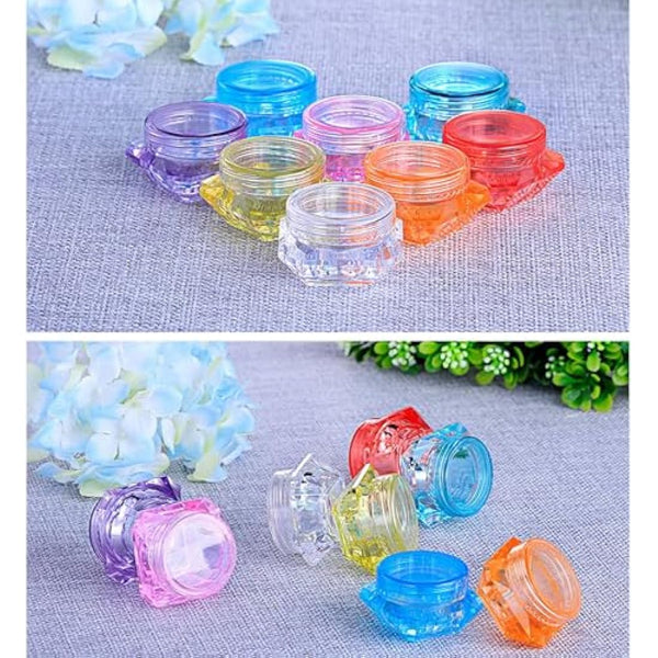 Alledomain 40 PCs 5 Ml Empty Clear Plastic Cosmetic Containers Diamond Shape with 3 PCs Mini Spatula
