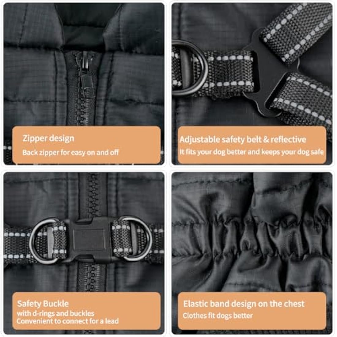 EASTLION Dog Coat with D-ring,Puppy Dog Waterproof Coats Clothes,Doggy Warm Jacket Vest Apparel for Small Pets Dogs Cats,Red,Size S