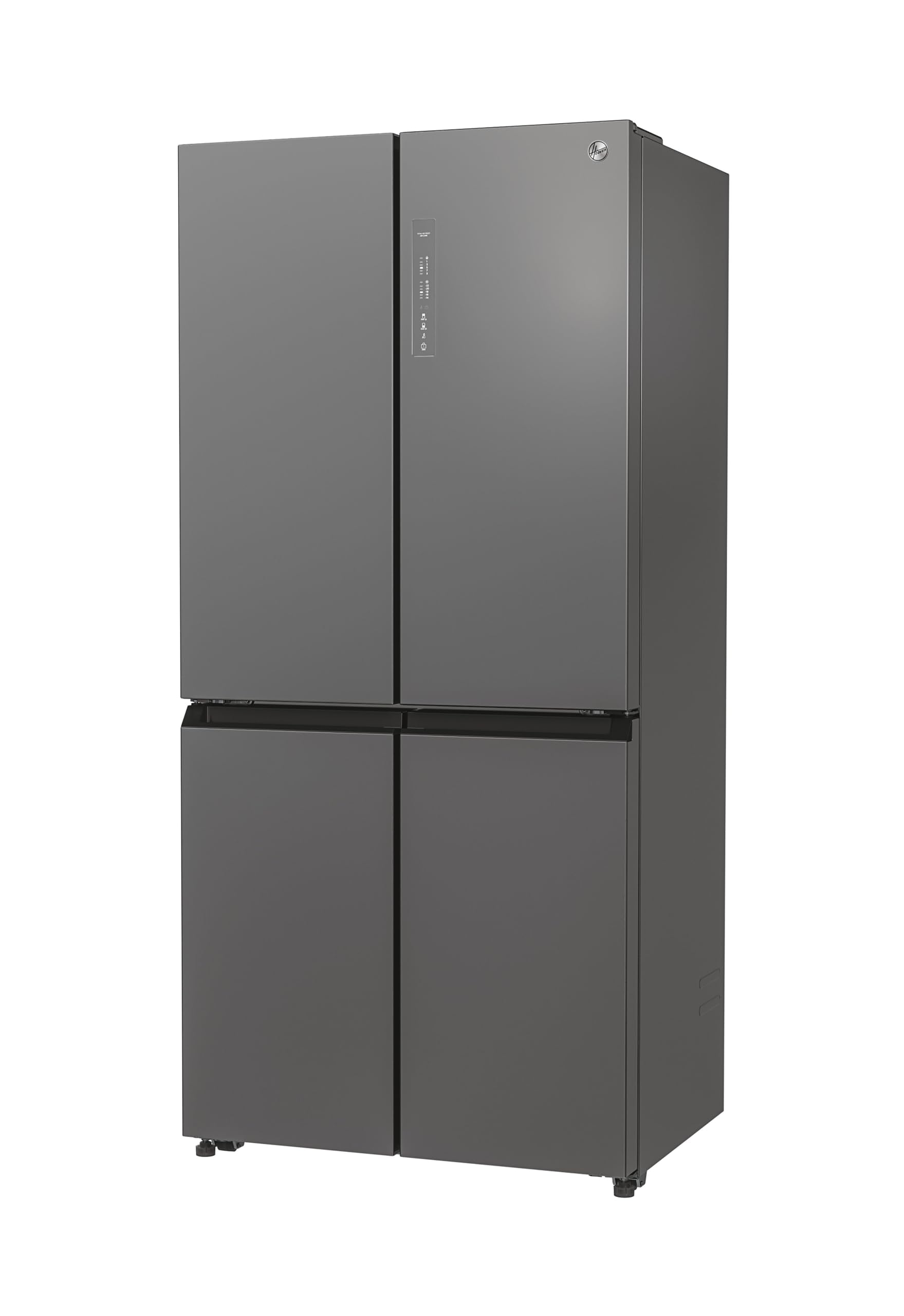 Hoover Free Standing Cube Fridge Freezer, 4 Doors, No Frost, E Class, 463L Total Capacity, Non Plumbed, Silver 83x65x181cm - HHCR3818EWPL