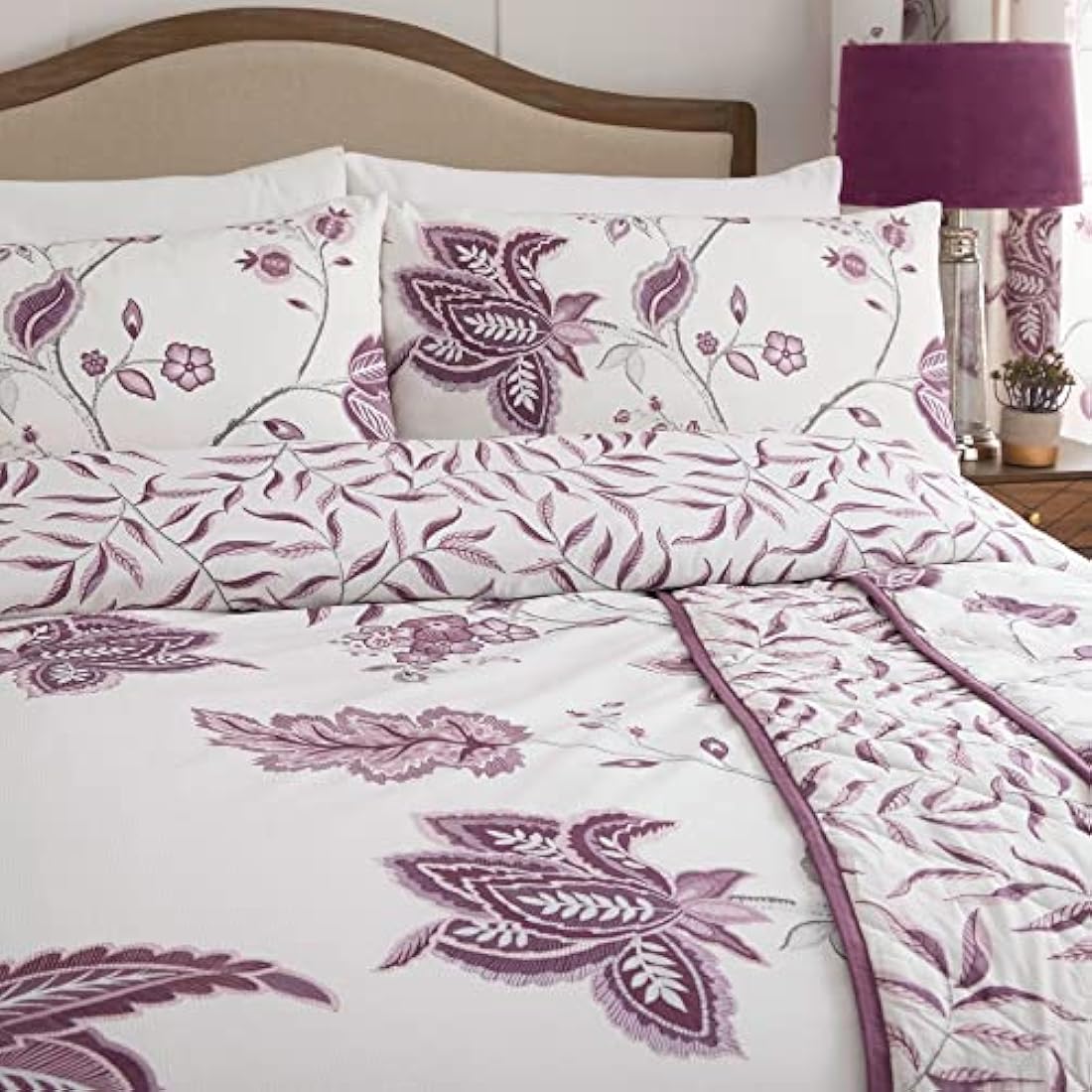 Dreams & Drapes Design - Samira - Quilted Bedspread - 200cm X 230cm in Plum