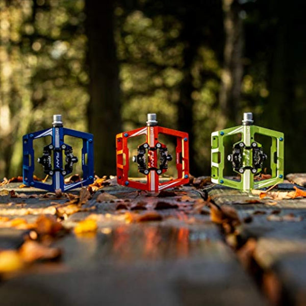 Funn Mamba Mountain Bike Clipless Pedals, Double Sided Clip Wide Platform MTB Pedals, Compatible with SPD Cleats, 9/16-Inch CrMo Axle Bicycle Pedals for MTB/BMX/Gravel Cycling