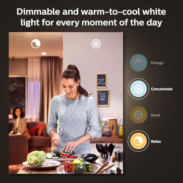 Philips Hue New White Ambiance Smart Light Bulb 100W - 1600 Lumen [E27 Edison Screw] with Bluetooth. Works with Alexa, Google Assistant and Apple Homekit