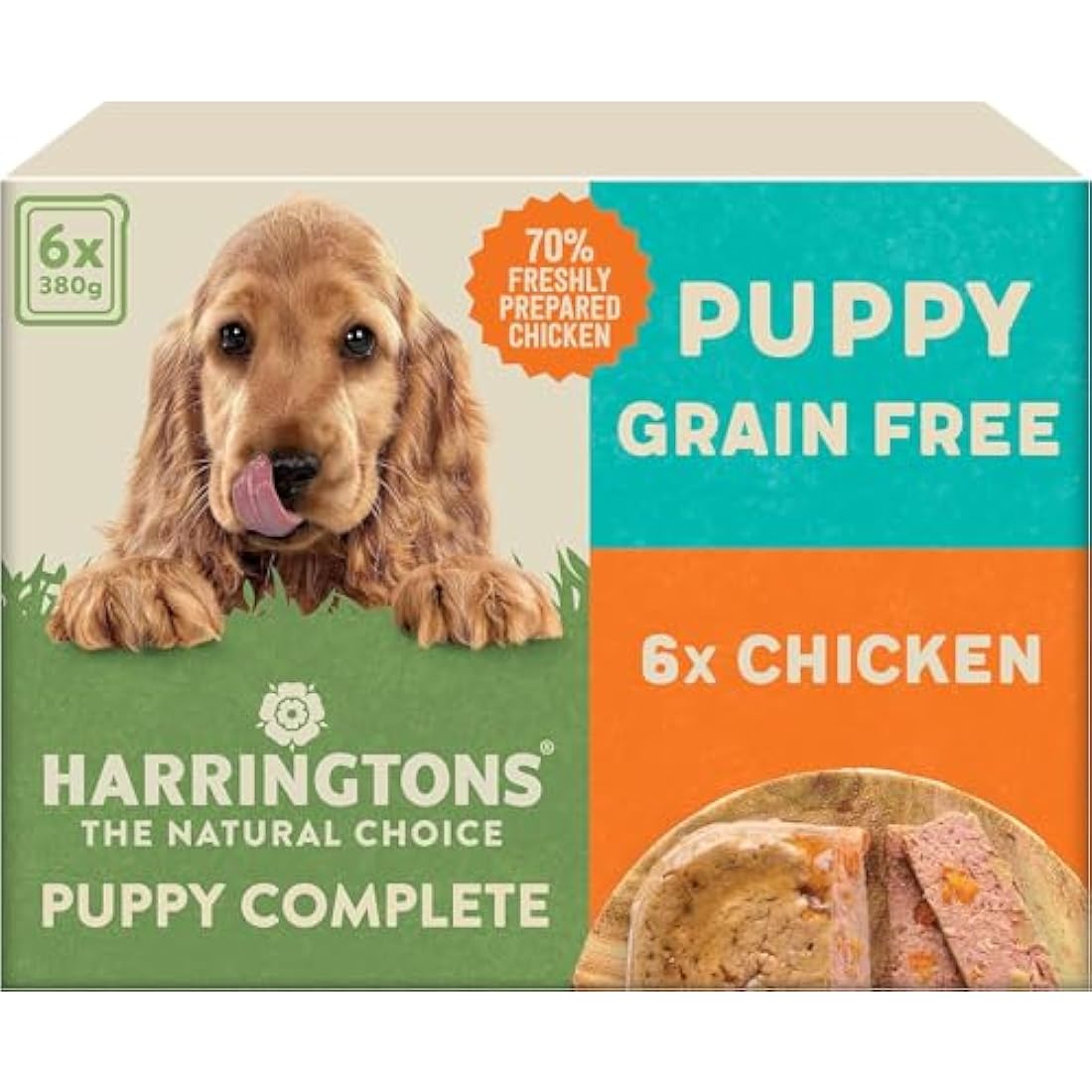 Harringtons Complete Wet Tray Grain Free Hypoallergenic Puppy Food 6x380g - Chicken & Potato- Made with All Natural Ingredients