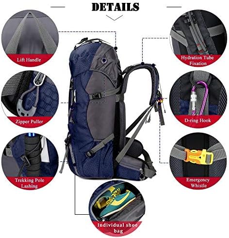 60L Waterproof Ultra Lightweight Packable Climbing Fishing Traveling Backpack Hiking Daypack,Backpack,Handy Foldable Camping Outdoor Backpack Bag with a Rain Cover