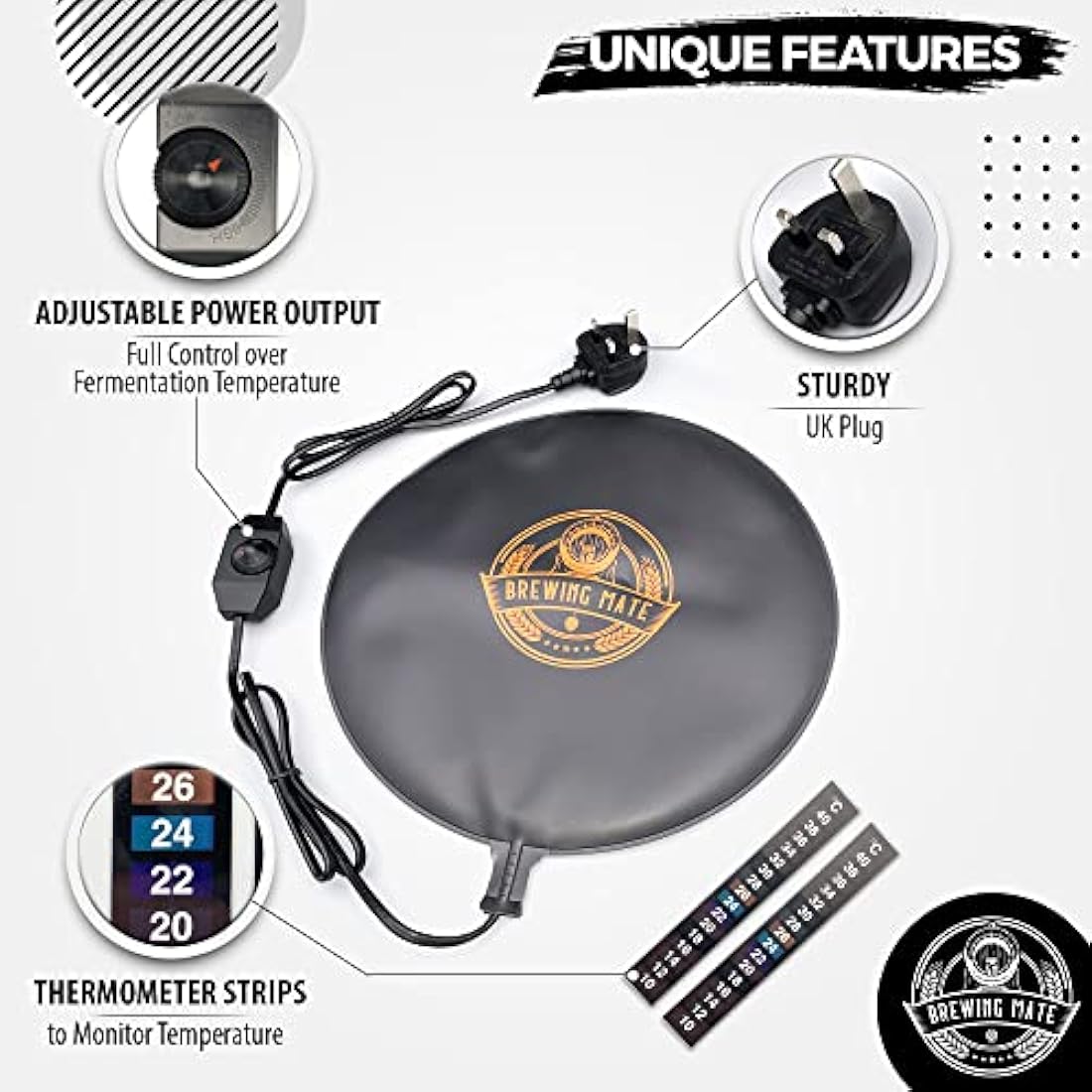 Brewing Mate Home Brew Heat Pad Mat (Adjustable Power)