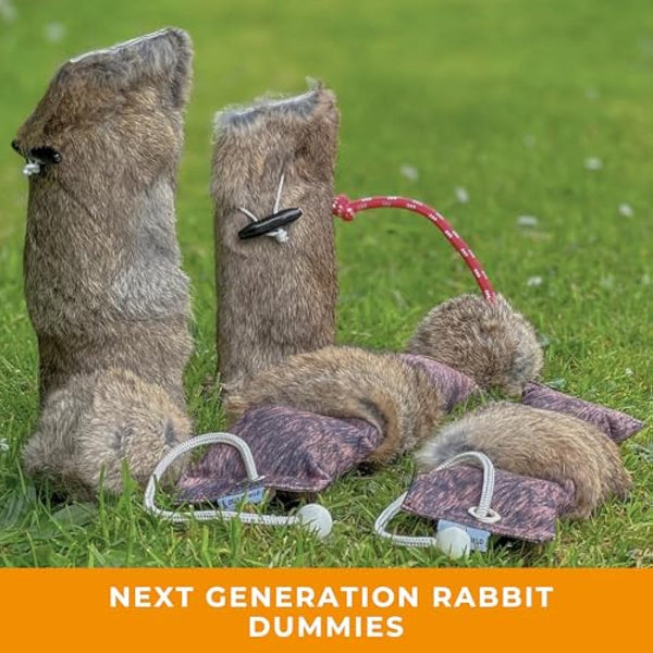 Dog & Field Faux Rabbit Fur Dog Training Dummy - Realistic Fake Rabbit Fur, Throwing Toggle, Gundog & Puppy Training - Gundog Equipment (1lb Dummy)
