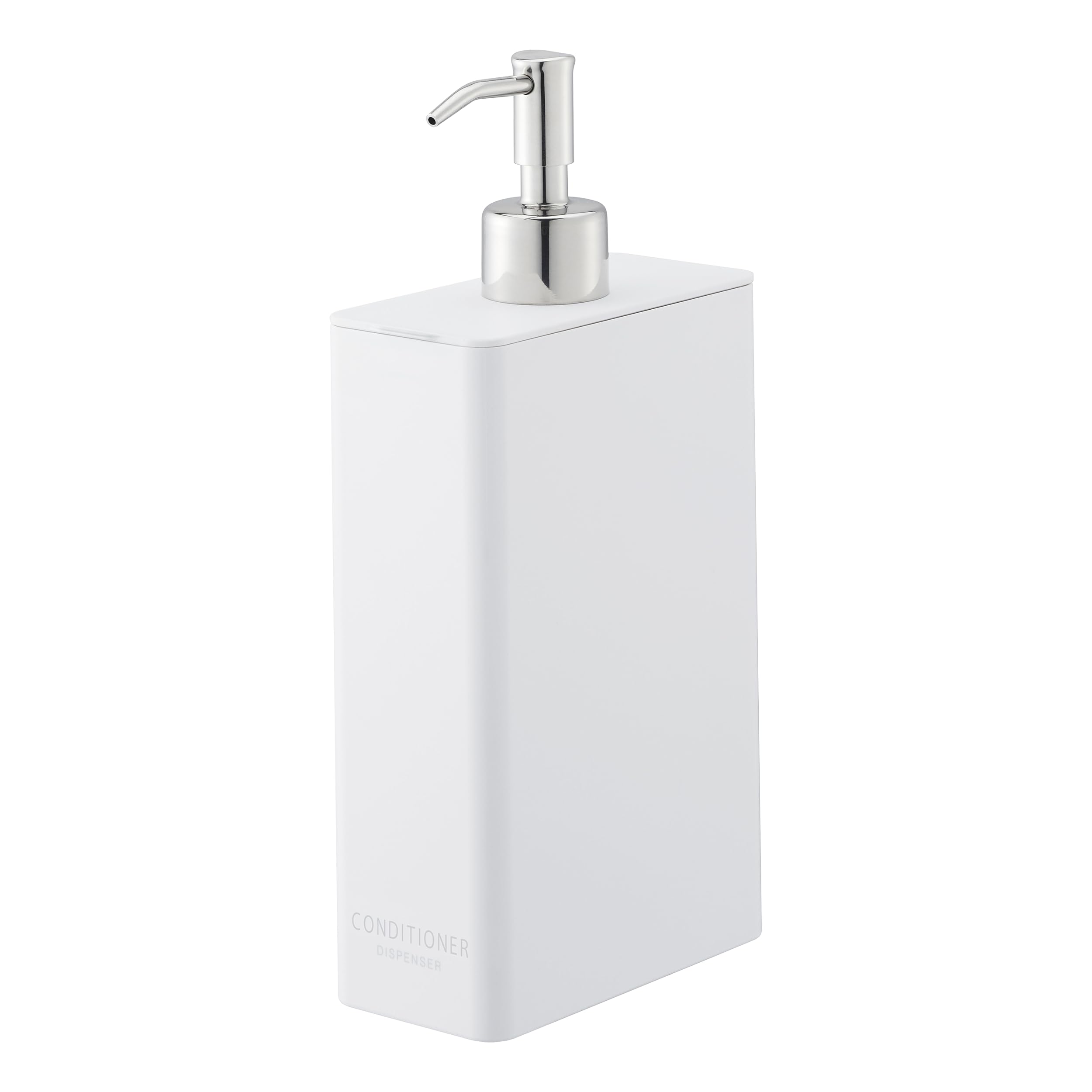 YAMAZAKI Home Shower Dispenser-Contemporary Bottle Pump | ABS Plastic, Resin, Stainless, Polyethelene, White, One Size