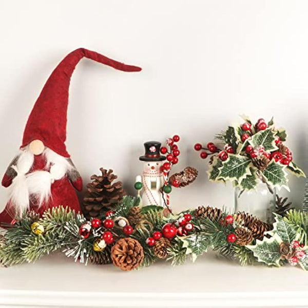 12PCS Christmas Berries Decorations, Christmas Pine Cones Berry Pine Branch Set, Holly Spray Artificial Christmas Picks for Crafts Gift Wrapping DIY Winter Floral Picks Tree Fillers Wreaths Decor