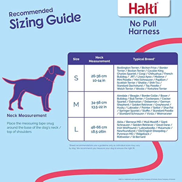 HALTI No Pull Harness Size Small, Professional Dog Harness to Stop Pulling on the Lead, Easy to Use, Anti-Pull Training Aid, Adjustable, Reflective and Breathable, For Small Dogs, Black