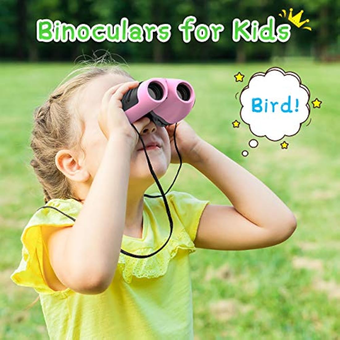 EUTOYZ Binoculars for Kids, 4 5 6 7 8 9 Year Old Girl Gifts for 3-10 Year Olds Boys Toys Age 4-10 Kids Toys Outdoor Toys for Kids Xmas Gifts Stocking Fillers Child Birthday Gifts Pink