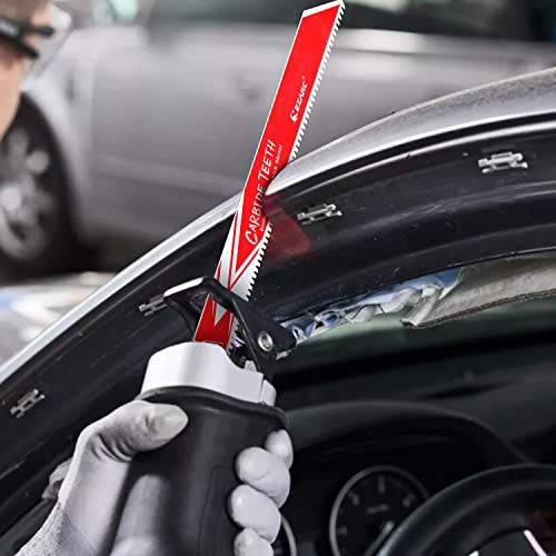 EZARC Carbide Reciprocating Saw Blade R678HM Endurance for Thick Metal, Cast Iron, Alloy Steel 150mm 8TPI, 3-Pack