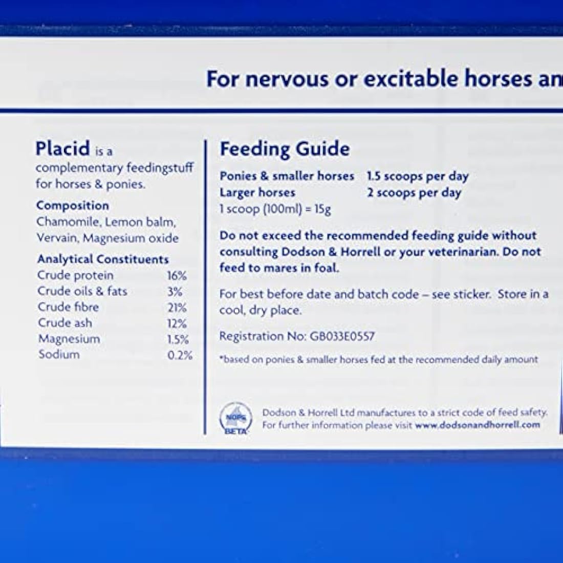 Dodson & Horrell Placid Horse Supplement 1kg