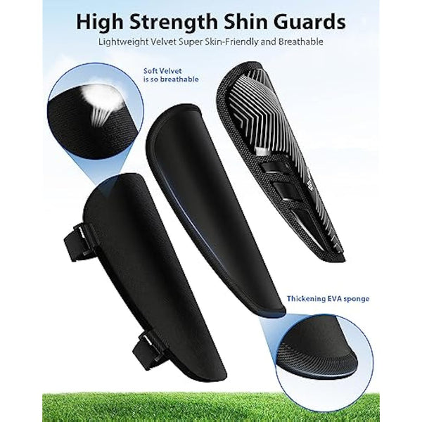 AirsFish Shin Pads Boys CE Certified Kids Football Shin Guards Breathable Non Slip Extended Adjustable Straps Lightweight Soccer Shin Pads for Boys Girls Teens Leg Calf Protective
