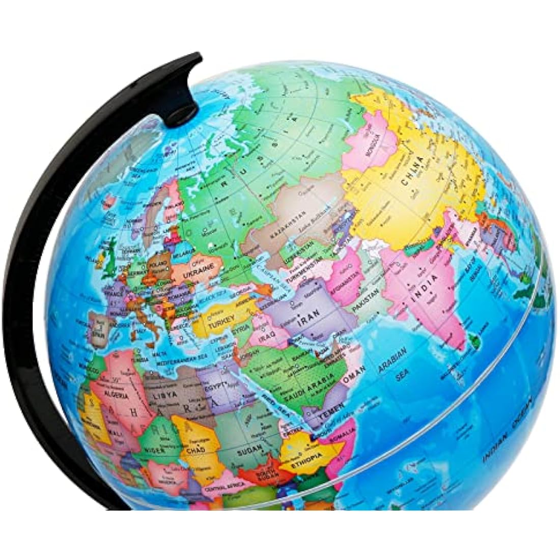 EXERZ 30cm World Globe Political Map - Large Educational Geographic Self Assembled School Globe - 30cm Diameter