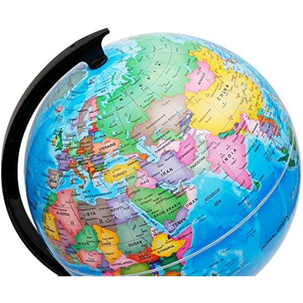 EXERZ 30cm World Globe Political Map - Large Educational Geographic Self Assembled School Globe - 30cm Diameter