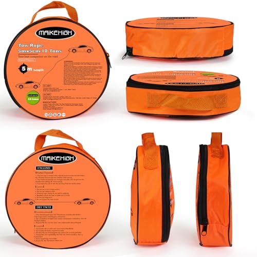 MAIKEHIGH Towing Rope 15 Ton (33,700 Lbs), 6M x 7.6cm Off-Road Recovery Tow Strap with 2 Gloves for Car, Truck, SUV, Snow (Green)