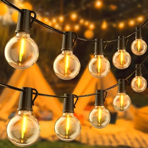 FIFlying Outdoor String Lights, 32.7M/107.3FT Outdoor Lights Mains Powered with 50+3 Shatterproof Bulbs, IP54 Waterproof Garden String Lights Festoon Lights for Garden Backyard Patio Wedding Party