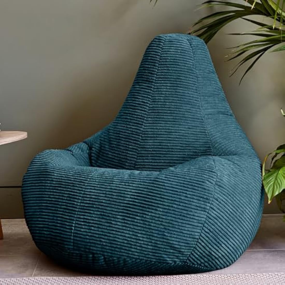 icon Dalton Cord Recliner Bean Bag, Teal Green, Large Adult Bean Bag Chair with Filling Included, Comfy Chair, Living Room Furniture, Bedroom Furniture