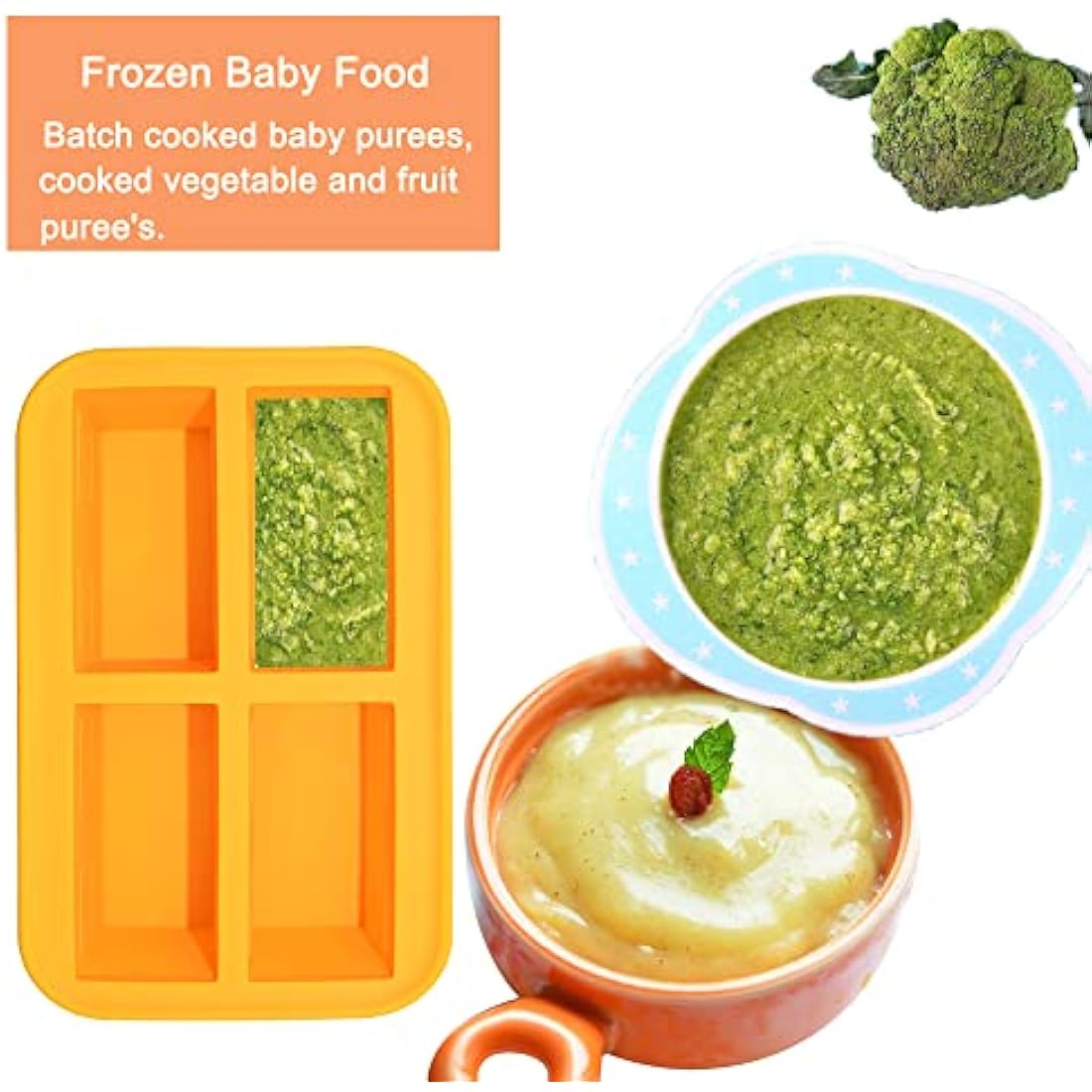 Extra-Large Silicone Soup Freezer Tray, Baby Food Freezer Trays, Soup Freezer Containers for Soup Sauce Meal Prep, 300ml Portion (2)