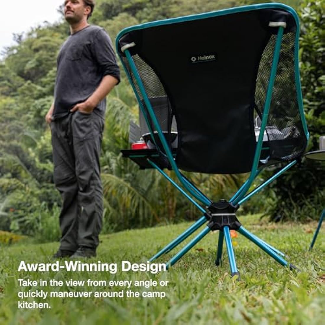 Helinox Swivel Chair | The technically advanced chair, the Swivel adds 360 degrees of rotation to light, packable comfort