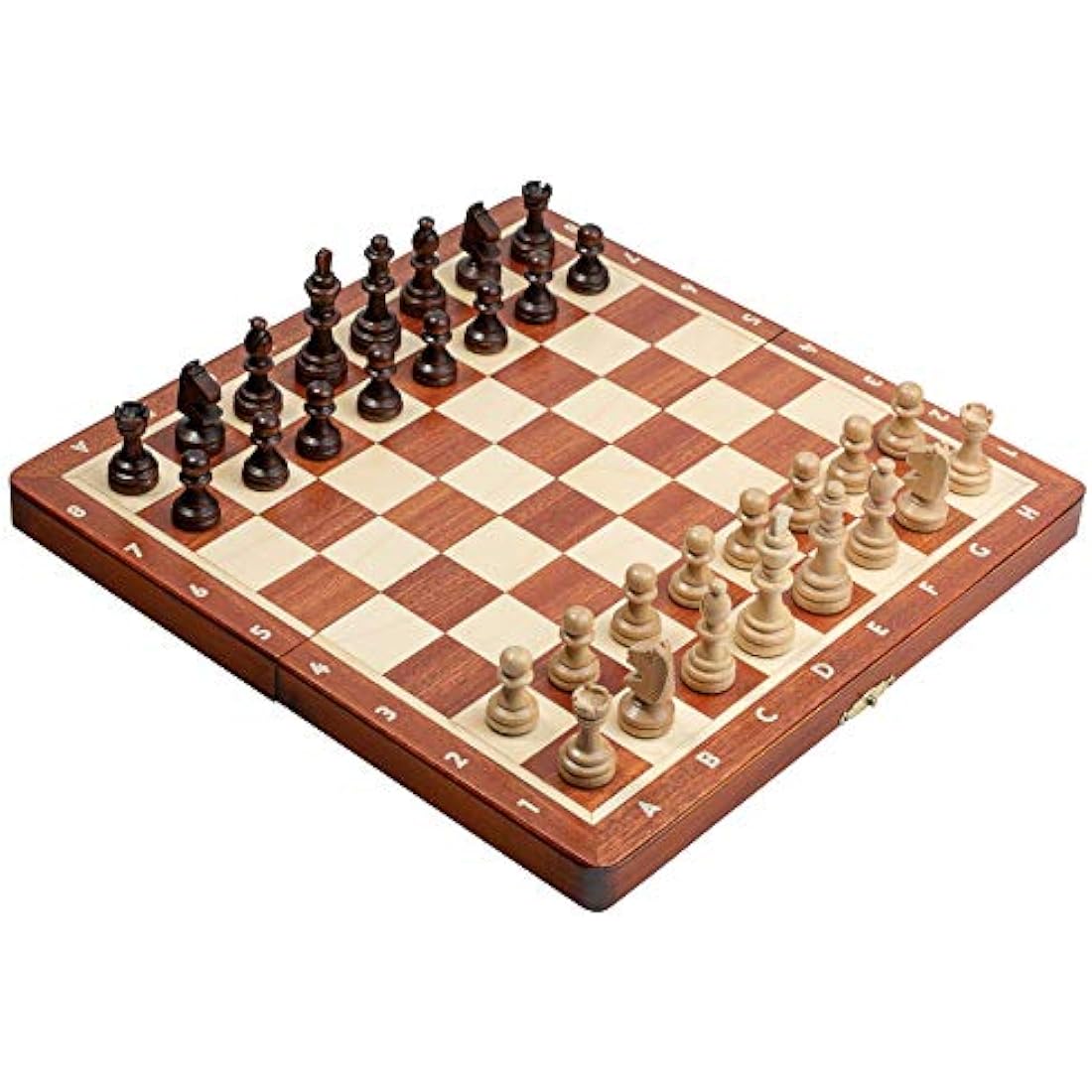 Master of Chess Tournament Wooden Chess Set with Pieces 28 cm / 11 in - Handcrafted Small and Portable Chess Board Game for Adults and Kids