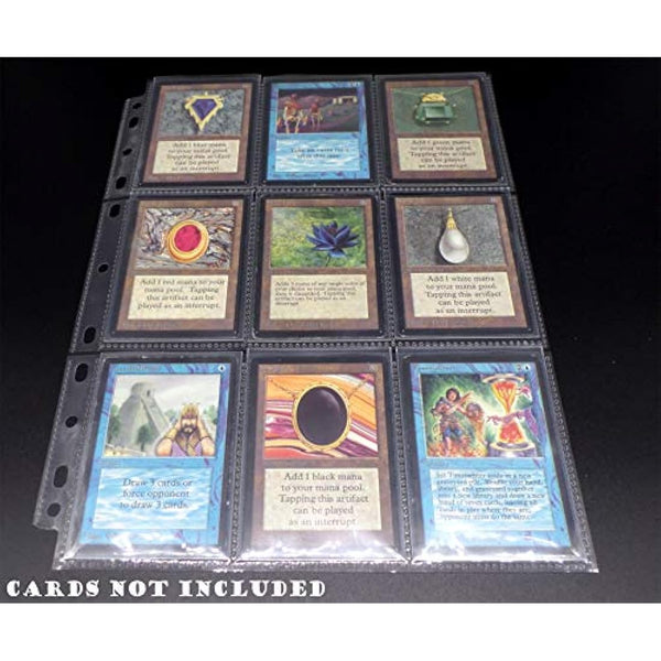 docsmagic.de 200 9-Pocket Pages - 11-Hole - 3-Ring Album Ordnerseiten- MTG - PKM - YGO