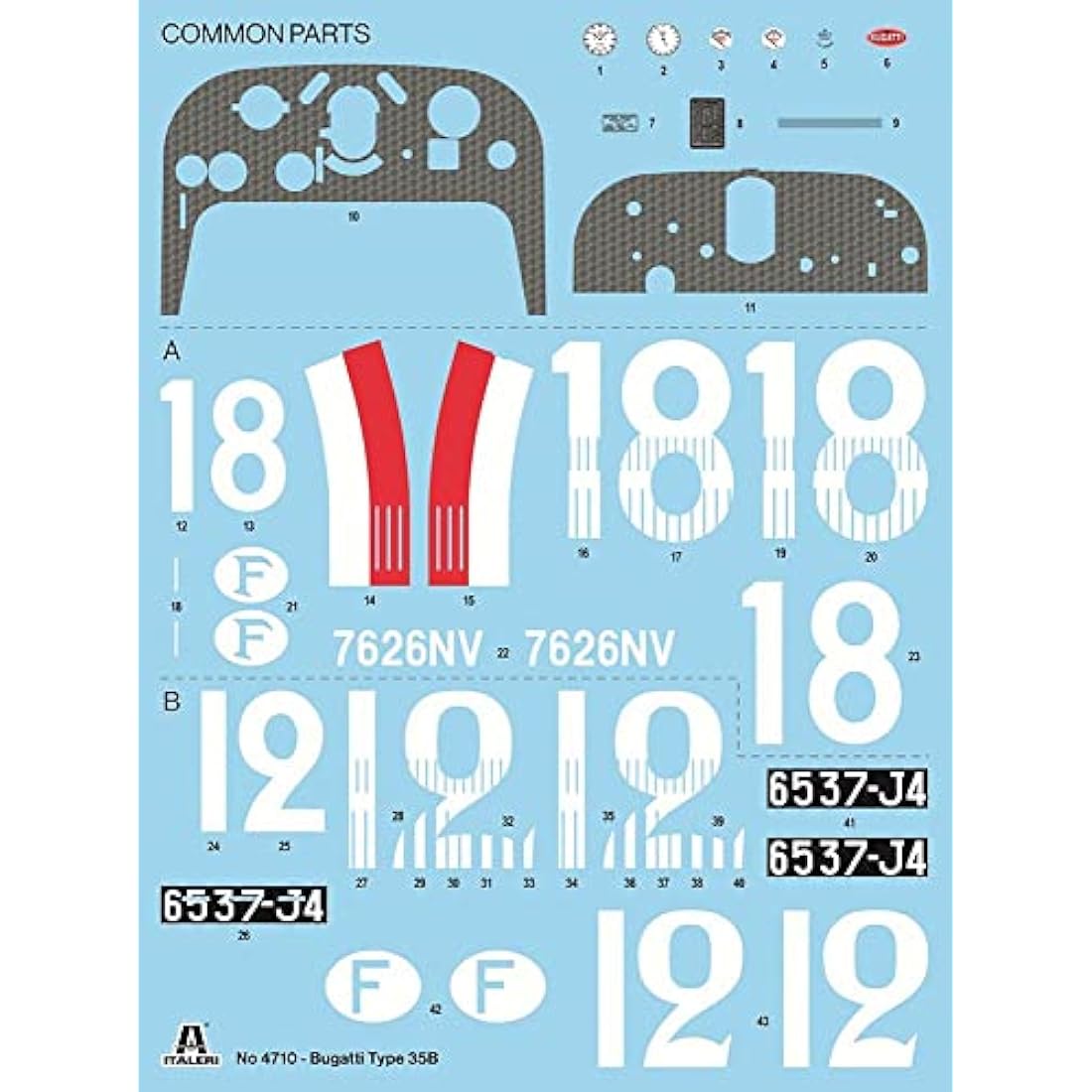 ITALERI -4710 Bugatti Type 35B, Scale 1:12, Model Kit, Plastic Model to Assemble, Modeling, IT4710