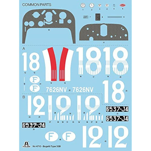 ITALERI -4710 Bugatti Type 35B, Scale 1:12, Model Kit, Plastic Model to Assemble, Modeling, IT4710