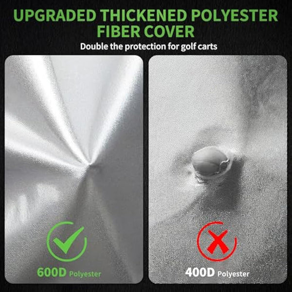 10L0L Golf Buggy Cover, 600D Waterproof Rainproof Golf Cart Cover, Extended Roof 80" Durable Heavy Duty 4 Passengers/2 Passengers Golf Buggy Cover for Yamaha, Club Car, EZGO, Honda Golf Buggies