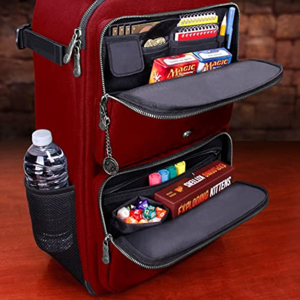 ENHANCE MTG Backpack - Collector's Edition TCG Backpack for Deck Boxes, Sleeved Cards, Playmats, MTG Accessories - Customizable Card Organization with Built-in Defender Screen (Dragon Red)