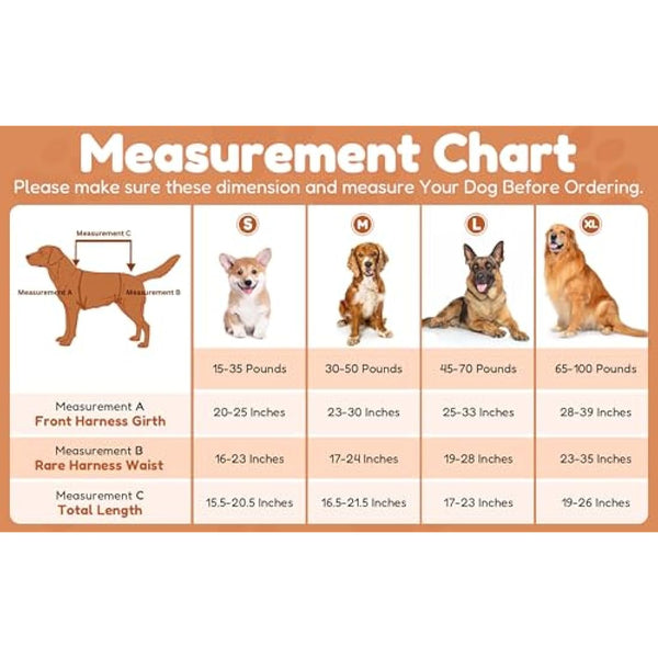 Doggie Stylz Multi-Functional Full-Body Lifting Dog Harness Vest, Designed for Front-Only, Rear-Only or Full-Body Dog Lifting , L