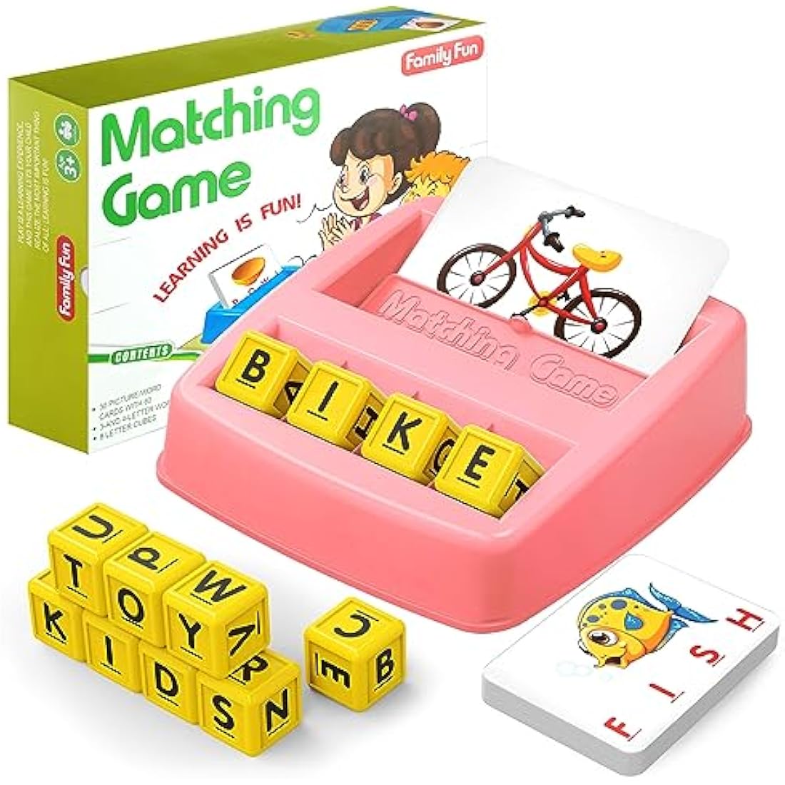 HahaGift Learning Toys for 2 3 4 Year Olds kids Gifts, Educational Toys for 3 4 5 Year Olds, Match Spelling Game Kids Toys age 3 4 5 Letter Spelling and Reading Montessori Toys for 2 3 Year Olds