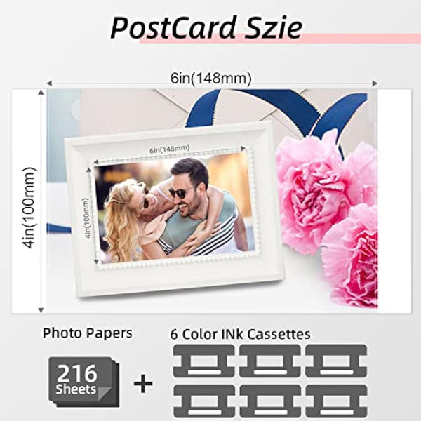 2 Pack KP-108IN Compatible with Canon Selphy CP1500 Photo Paper and Cartridge for Selphy CP1300 CP1200 CP1000 CP910 CP900 CP Photo Printer, 216 Paper (100 x 148mm) + 6 Cartridges