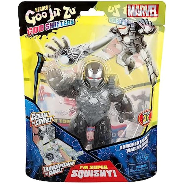 Heroes of Goo Jit Zu Goo Shifters the Marvel edition Hero Pack. Armored Energy War Machine. I'm Super Squishy. Crush the Core! Transform the Goo!