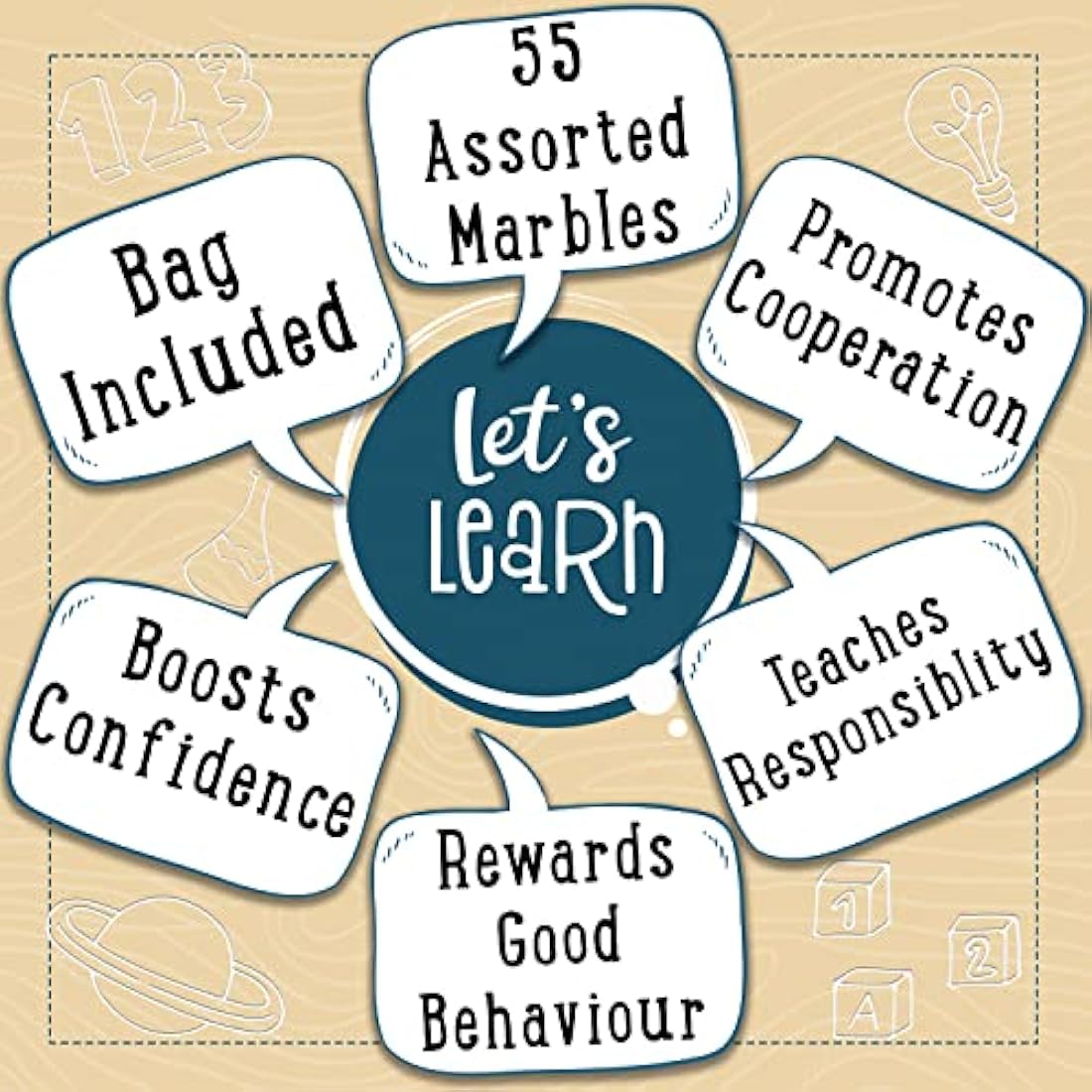 Jaques of London Marble Reward Jar | Whole Jar of Playing Marbles | More Fun than a REWARD CHART | Great Childs Rewarding System