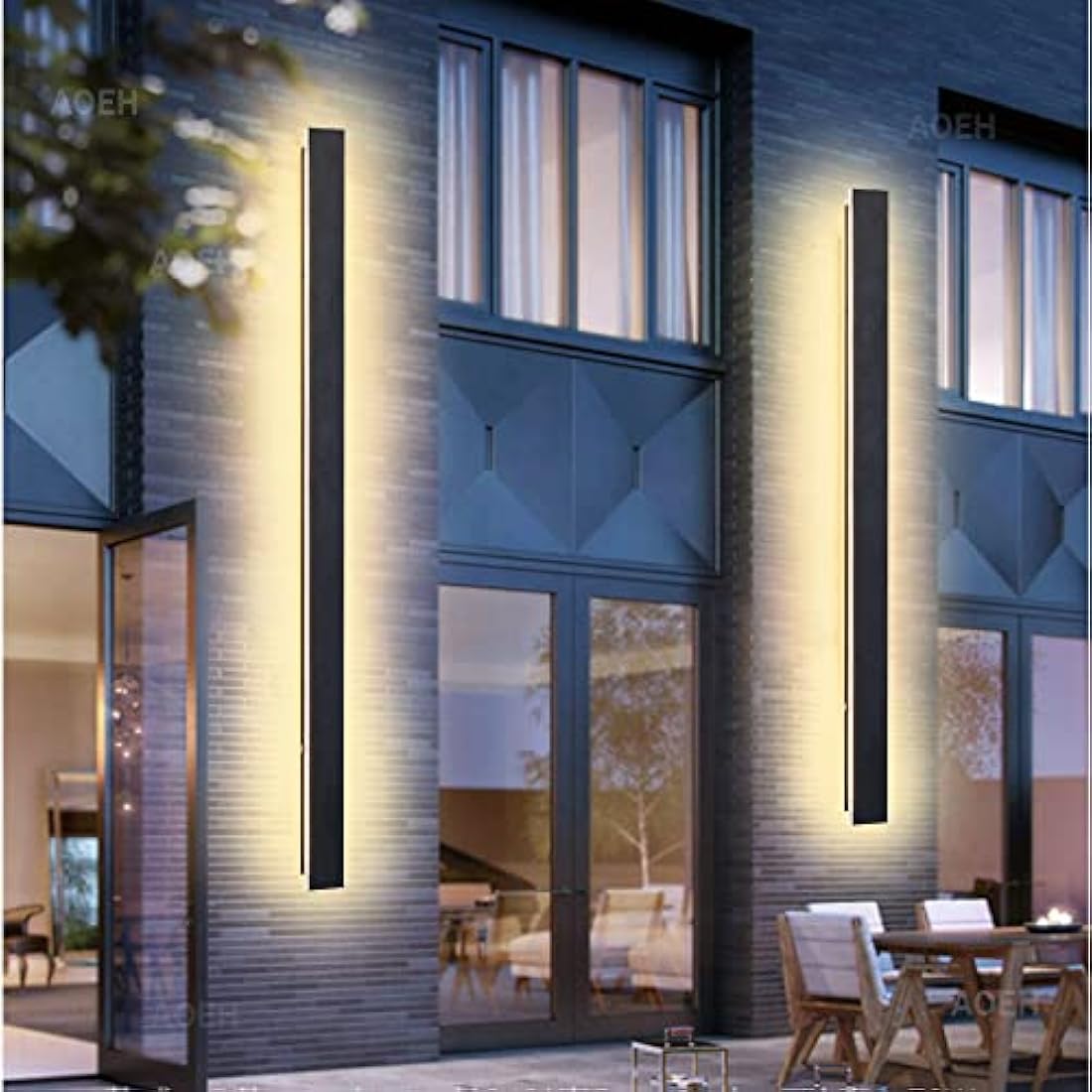Outdoor Wall Lights LED Black Long Wall Sconce Ip65 Waterproof Outside Lights Rectangular Wall Lighting 3000k 40W Aluminum Exterior/Indoor Wall Light For Garden Villa Porch Terraces Garage,115cm*1
