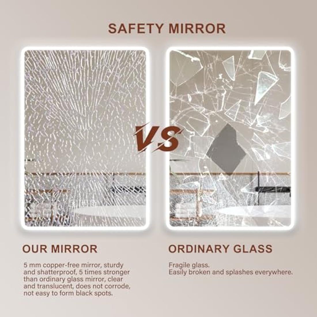 Habison 500 x 700 mm Bluetooth LED Illuminated Bathroom Mirror, Anti-Fog Wall Mirror with Lighting with Touch Switch, Bluetooth Speaker, 3 Colours Temperature, Adjustable Brightness