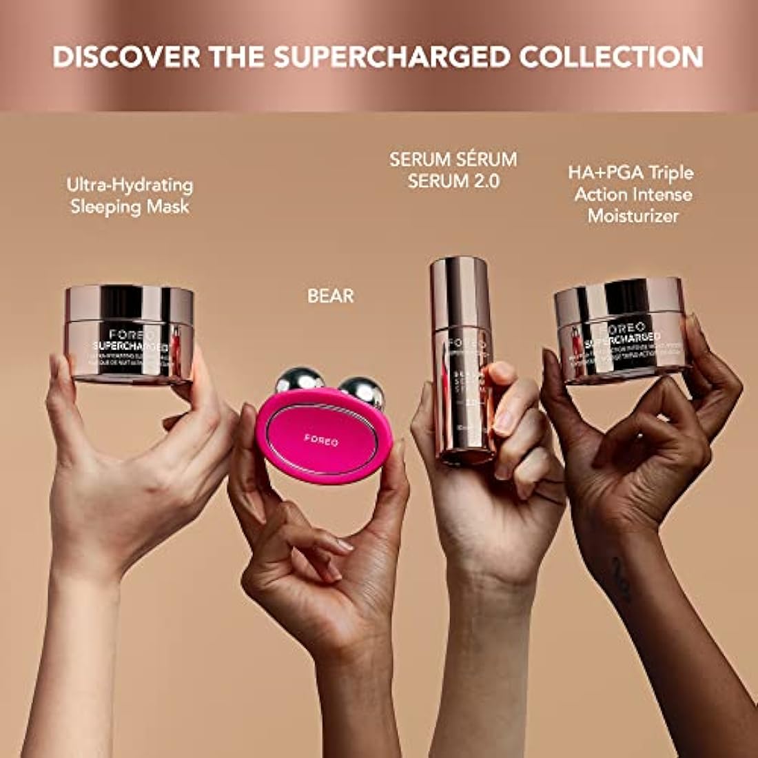 FOREO SUPERCHARGED Overnight Mask - Night Cream - Face Moisturiser - Rejuvenating Face Care - Overnight Face Cream - Hyaluronic Acid & Vitamin E - Vegan - Cruelty & Gluten-Free - Eco-Friendly - 75ml