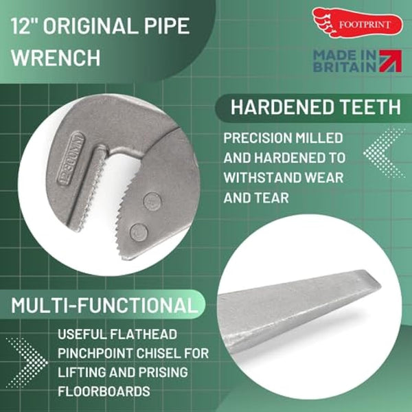 Footprint 698w Pipe Wrench 12.in, Steel