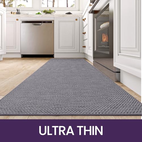 DEXI Kitchen Rug Mat Sets, Rubber Backed Long Floor Mats Non Slip Washable, 2 Pieces Carpet Runner Rugs for Hallway, Dining Room and Entrance,