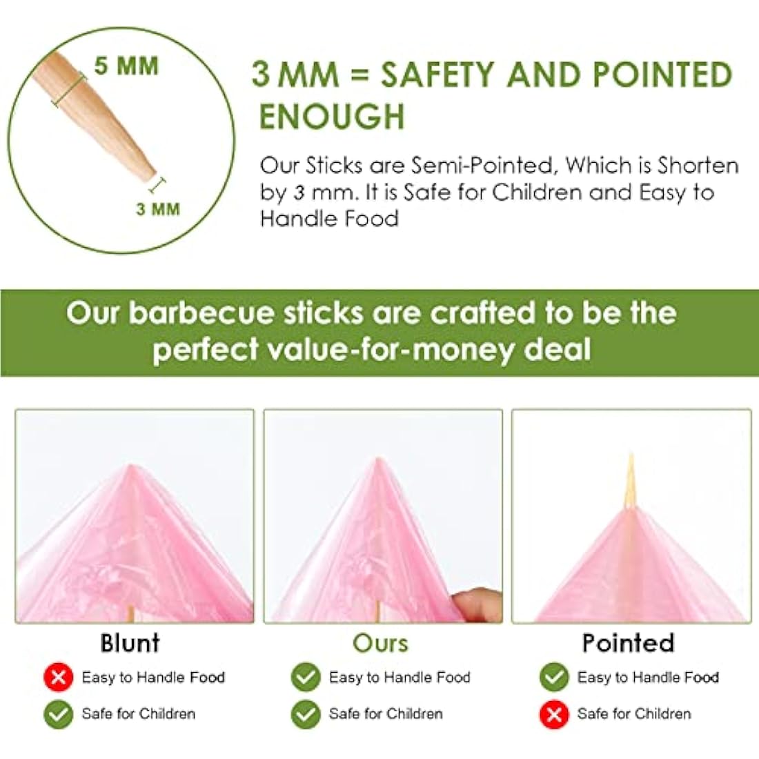 120 PCS Marshmallow Roasting Sticks 90CM 5mm Thick, 36 Inch Extra Long Heavy Duty Bamboo Smores Skewers, Wooden Barbecue Forks Roaster for Hot Dog Kebab Sausage Campfire Fire Pit Camping Cooking Party