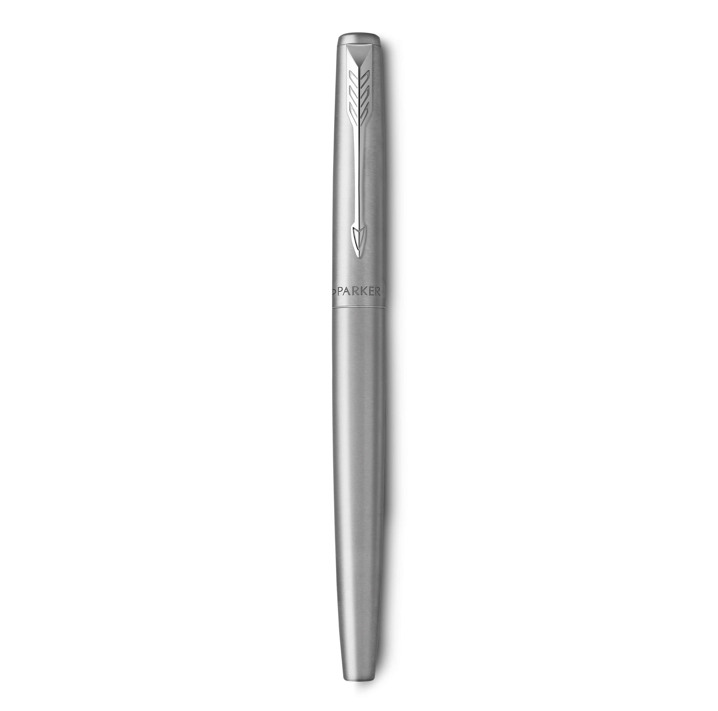 Parker Jotter Ballpoint Pen | Stainless Steel with Chrome Trim | Medium Point | Handwriting Pens & Stationery Supplies | Blue Ink | Gift Box