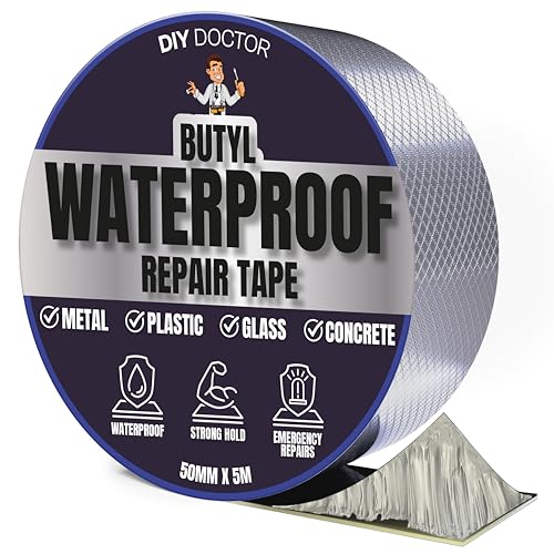DIY Doctor Waterproof Tape for Leaks - Butyl Roof Sealant Tape - Outdoor Waterproof Repair Tape with Aluminium Foil – 50mm x 5m