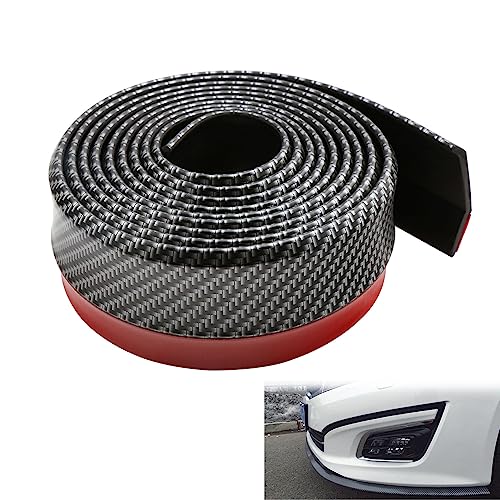 Universal Car Front Bumper Spoiler Rubber Sticker Lip Splitter Body Protector, 2.5M /8.2 ft