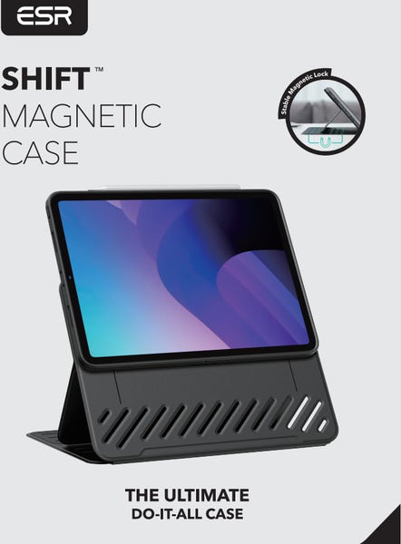 ESR for iPad Pro 12.9 Case (6th/5th Generation, 2022/2021), Removable Magnetic Cover, Adjustable Portrait/Landscape Stand with Raised Display View, 9 Standing Angles, Shift Series, Black